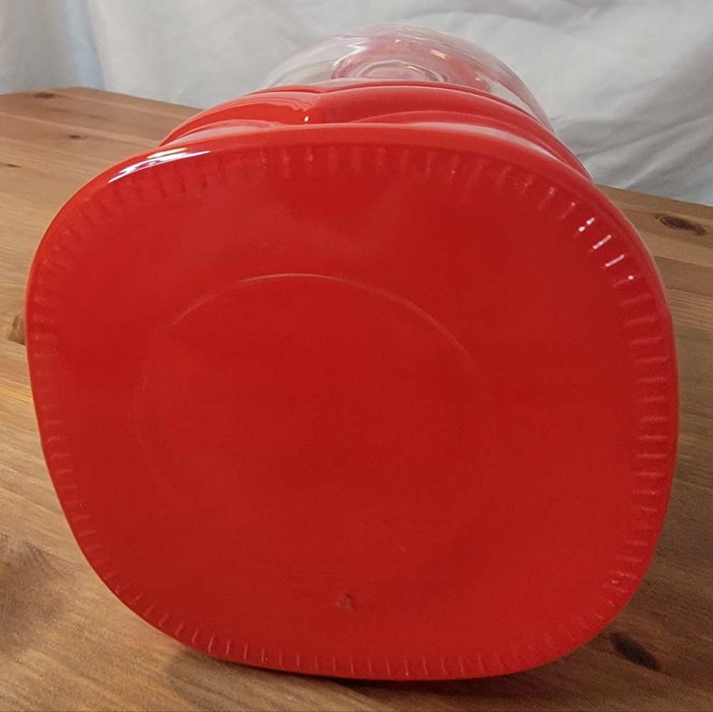 Red Glass and Ceramic Target Bullseye Candy Jar - Collectible - Popular - Picture 8 of 9